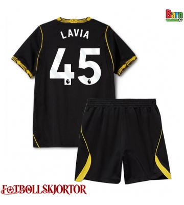 Chelsea Romeo Lavia #45 Borta Kläder Barn 2026-27 Kortärmad (+ Korta byxor)